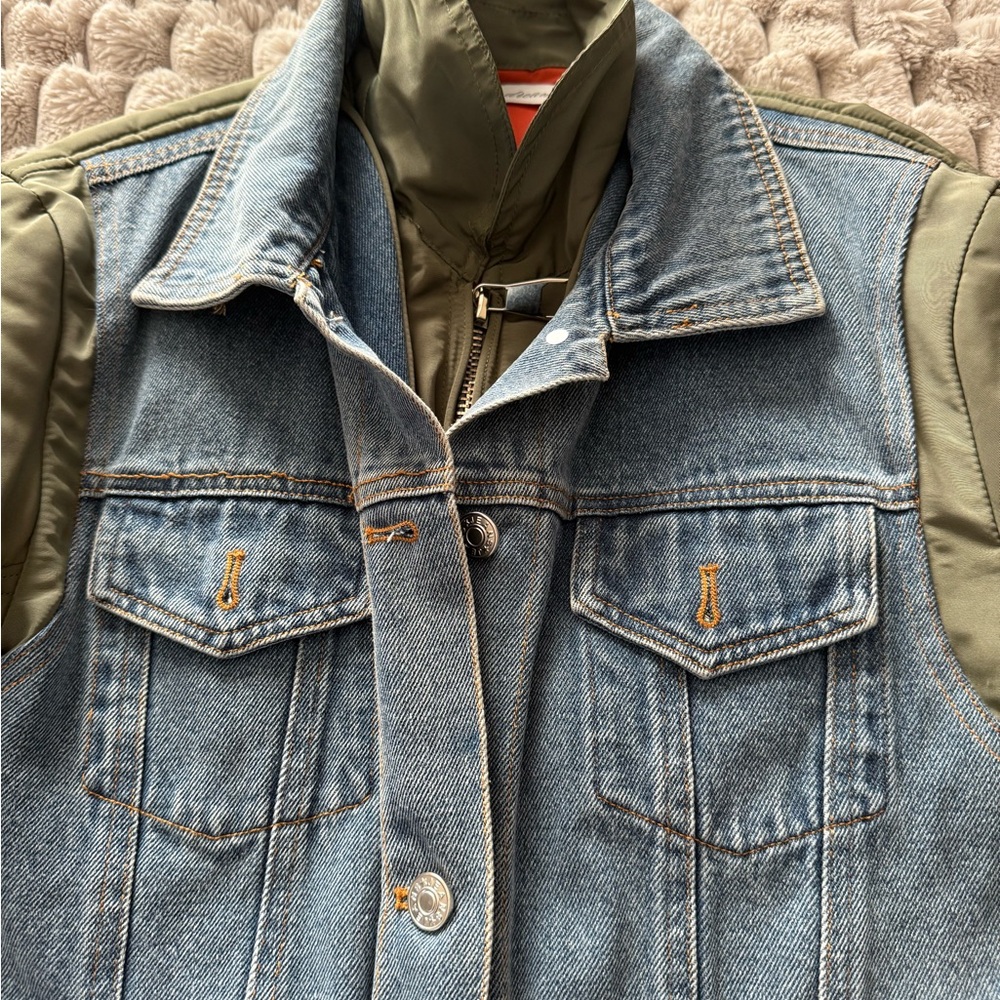 Denim and Olive Green Jacket - Picture 3 of 7